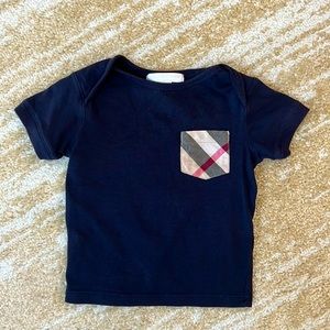 Burberry black shirt with signature nova check pocket